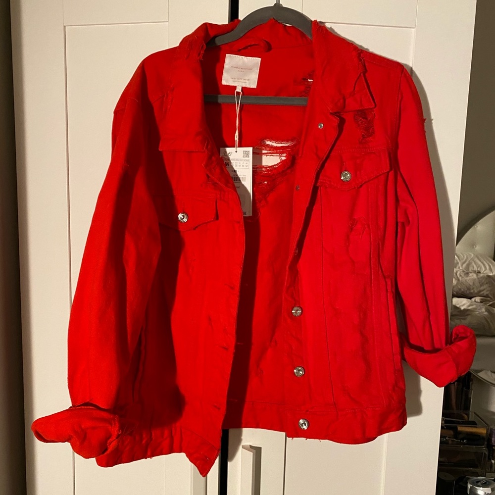 Zara Distressed Jean Jacket
